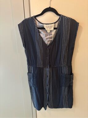 Ace&Jig Navy Striped Button Front Dress